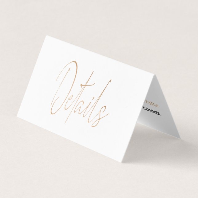 Tarjeta De Visita Guión de Relieve metalizado dorado moderno con tar (Anverso)