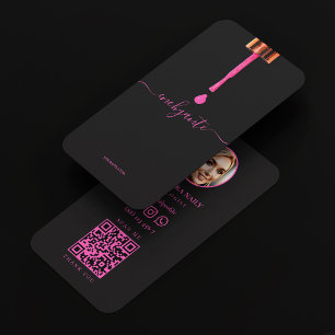 Tarjeta De Visita Guión de Tech de Uñas Esmalte de Uñas Rosa Salón M