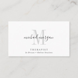 Tarjeta De Visita Guion de Terapeuta Moderno Simple Monograma