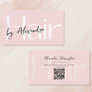 Tarjeta De Visita Guion de tipografía moderna rosa sonrosado para es