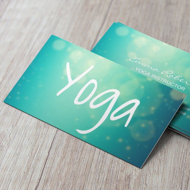 Tarjeta De Visita Guión de yoga fondo verde moderno (Subido por el creador)