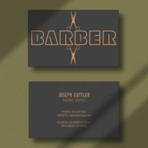 Guión del logotipo de cobre moderno de Barbershop