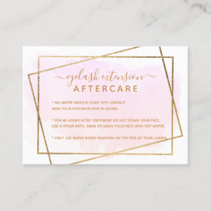 Tarjeta De Visita Guión dorado moderno eyelash rosado después del cu