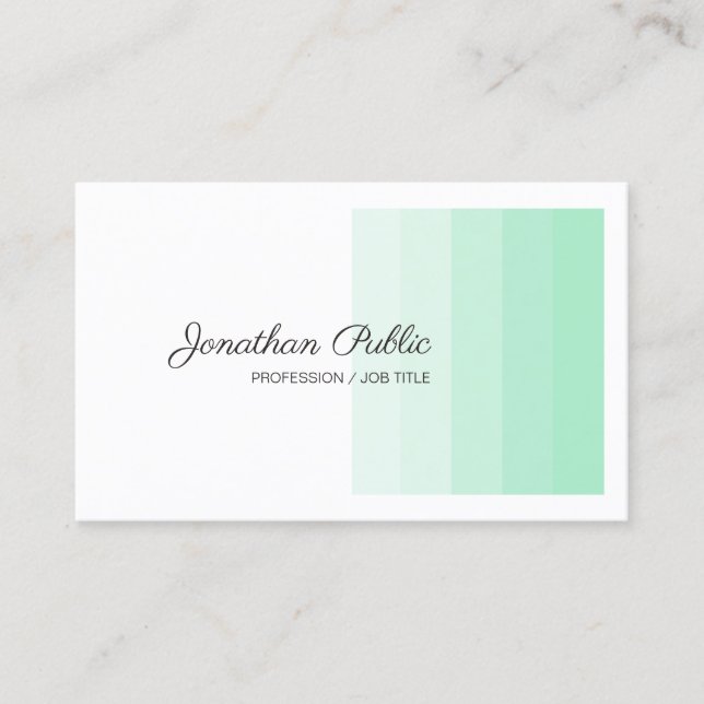 Tarjeta De Visita Guión elegante de moda para caligrafía blanca en t (Anverso)