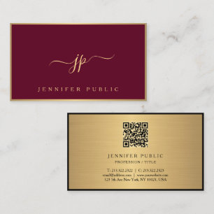 Tarjeta De Visita Guión elegante de moda para caligrafía Bordeaux & 