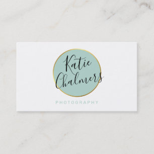 Tarjeta De Visita Guión ELEGANTE moda moderna bonito menta dorada ve