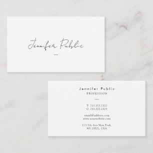 Tarjeta De Visita Guión elegante moderno simple de tipografía de pla