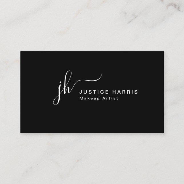 Tarjeta De Visita Guión elegante Monograma profesional moderno Busin (Anverso)