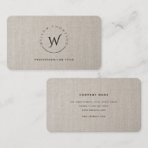 Guión elegante monogramado de estilo rústico beige