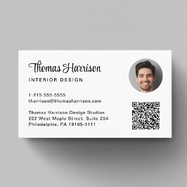 Tarjeta De Visita Guión elegante Profesional QR Code Photo