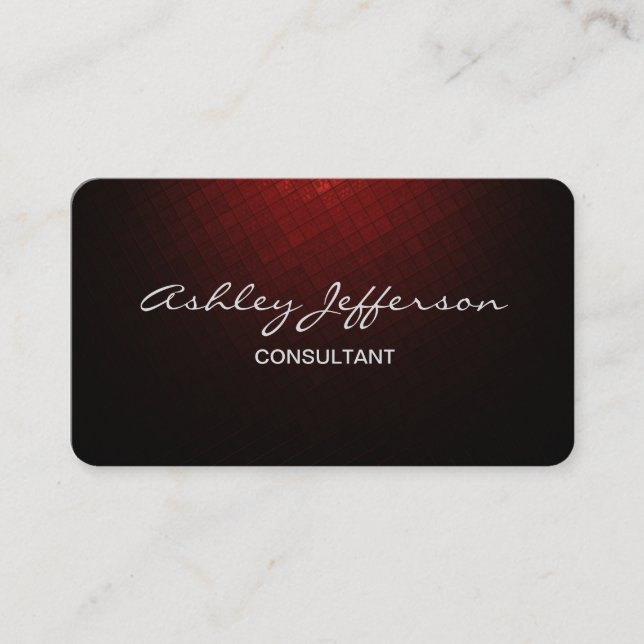 Tarjeta De Visita Guión elegante profesional Rojo marrón trendy (Anverso)