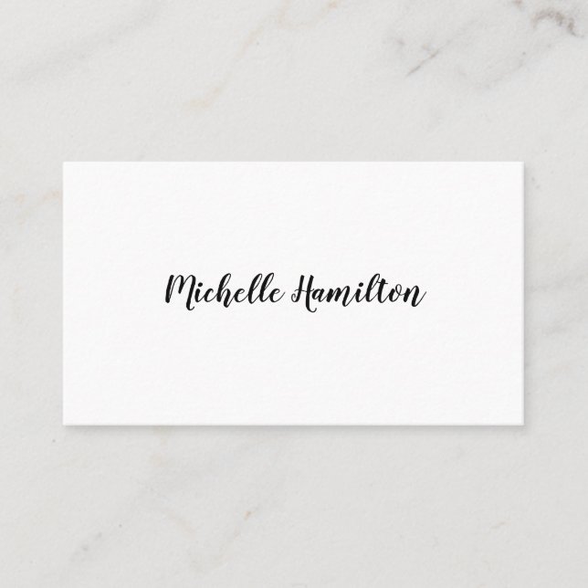 Tarjeta De Visita Guión elegante Sencillo negro y blanco (Anverso)