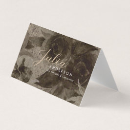 Tarjeta De Visita Guión floral de moda profesional vintage Gold