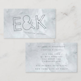 Tarjeta De Visita Guión Funky Ultra Moderno Mármol Quartz