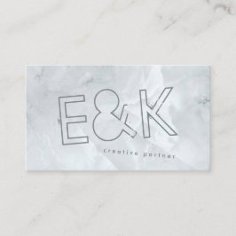 Tarjeta De Visita Guión Funky Ultra Moderno Mármol Quartz