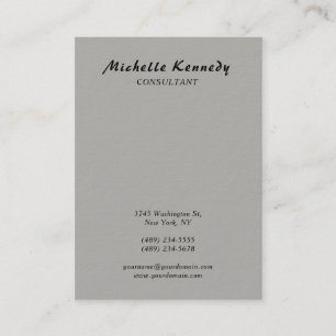 Tarjeta De Visita Guión gris claro simple vertical moderno
