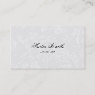 Tarjeta De Visita Guión grisáceo de Damasco floral