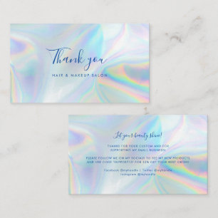Tarjeta De Visita Guión holográfico moderno de agradecimiento empres