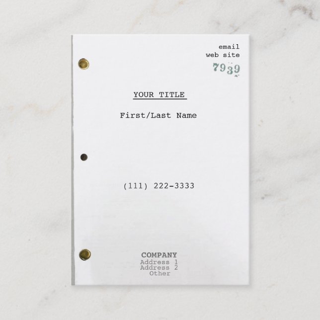 Tarjeta De Visita Guión IIc (Anverso)