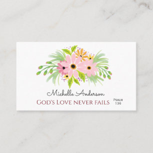 Tarjeta De Visita Guión Inspirador floral de acuarela de bonito