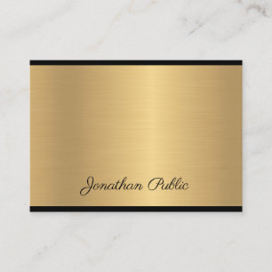 Tarjeta De Visita Guión mano Texto moderno Glamoroso Moda de oro Luj