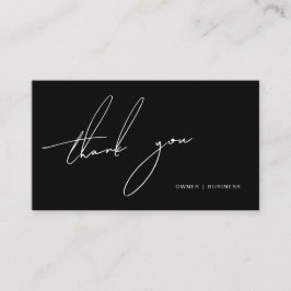 Tarjeta De Visita Guión manuscrito blanco simple gracias