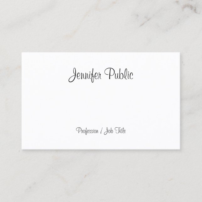 Tarjeta De Visita Guión manuscrito creativo Bonito limpio moderno (Anverso)
