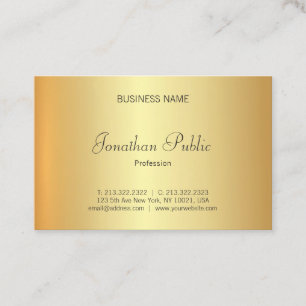 Tarjeta De Visita Guión manuscrito de Creative Faux Gold Professiona