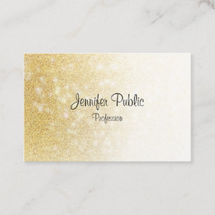Tarjeta De Visita Guión manuscrito Elegante Purpurina de oro moderno