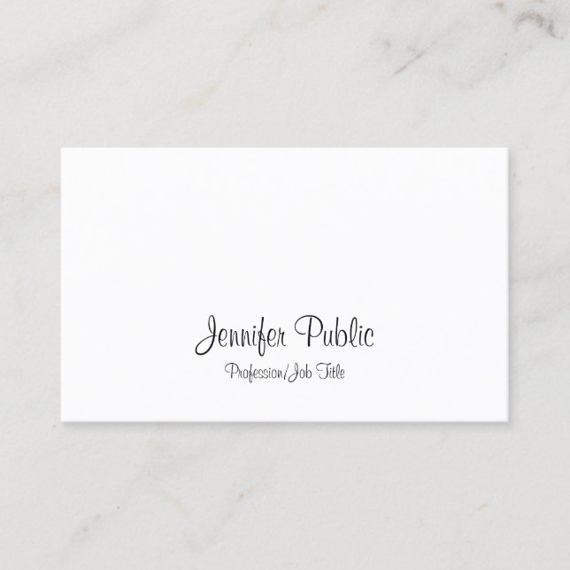 Tarjeta De Visita Guión manuscrito Moderno elegante elegante Moda se (Anverso)