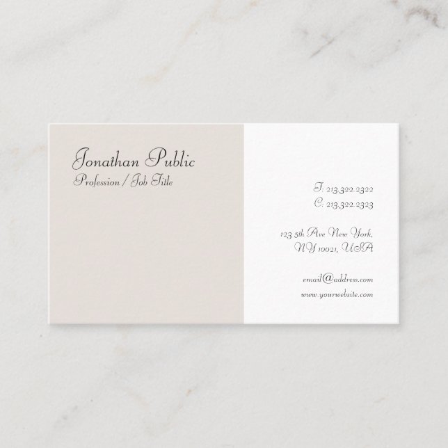 Tarjeta De Visita Guión manuscrito moderno elegante Minimalista (Anverso)