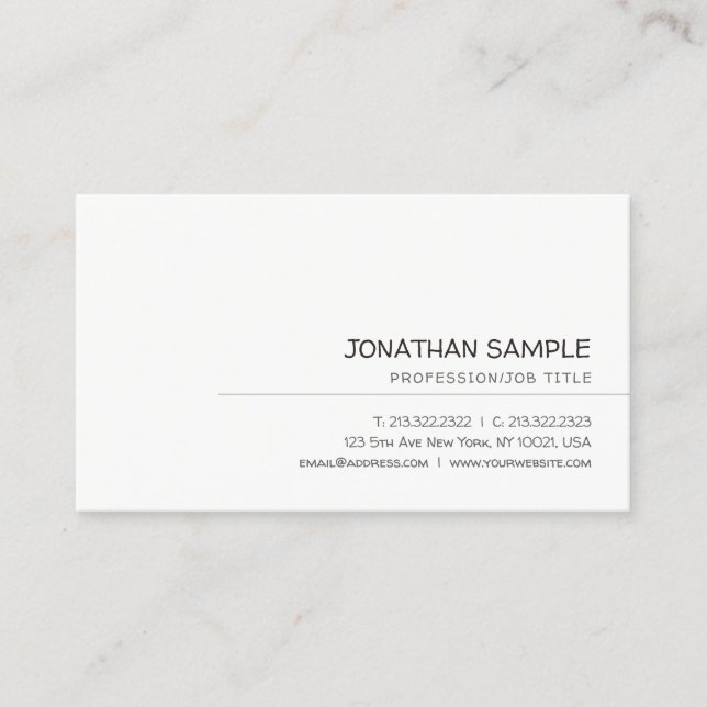 Tarjeta De Visita Guión manuscrito profesional elegante simple super (Anverso)