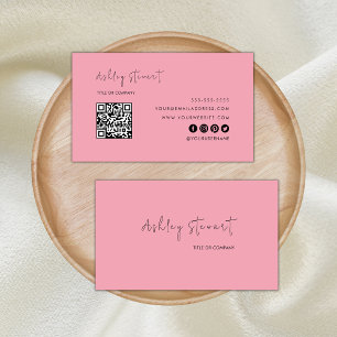 Tarjeta De Visita Guión minimalista Código Qr Profesional Girona Ros
