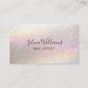 Tarjeta De Visita Guión Minimalista de parquetería holográfica purpu