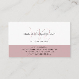 Tarjeta De Visita Guión Minimalista moderno boho rosado