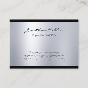 Tarjeta De Visita Guión moderno creativo Guay Silver Plain Trendy