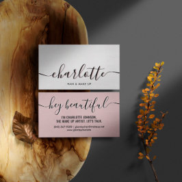 Tarjeta De Visita Guión moderno de caligrafía rosa pálido con clase