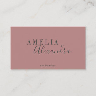 Tarjeta De Visita Guion moderno Dusty Rose Gris personalizado Boho C