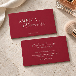 Tarjeta De Visita Guion Moderno Rojo Carmesí Branding Creativo Chic