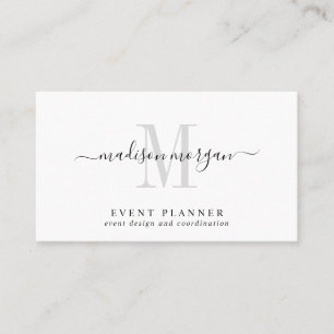 Tarjeta De Visita Guion planificador de eventos moderno simple monog