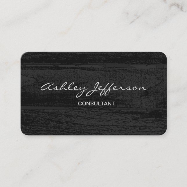 Tarjeta De Visita Guión profesional estilo Madera gris a la moda (Anverso)