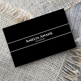 Tarjeta De Visita Guión profesional minimalista elegante en blanco y