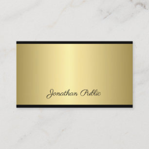 Tarjeta De Visita Guión profesional Moderno Simple Gold Look Glam