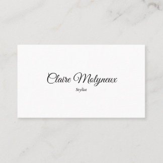Tarjeta De Visita Guión profesional simple en blanco y negro