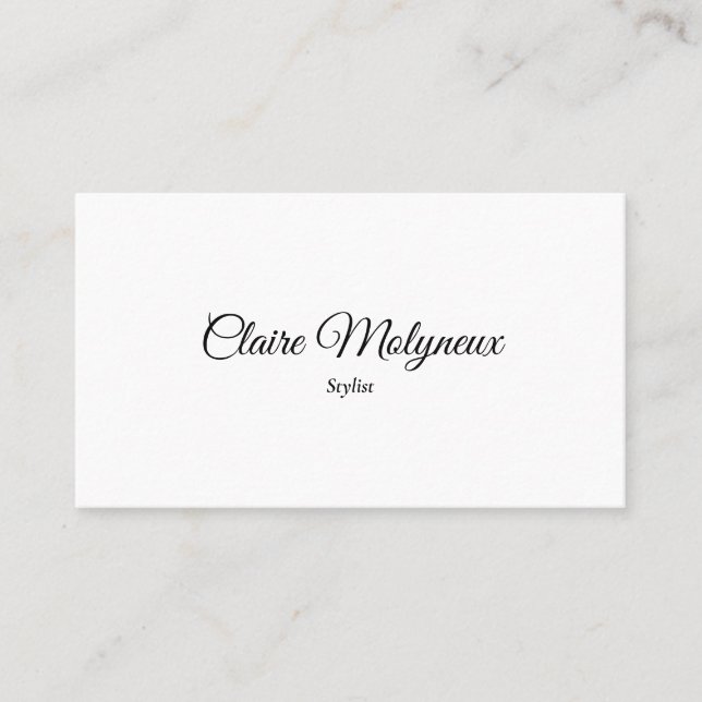Tarjeta De Visita Guión profesional simple en blanco y negro (Anverso)