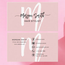 Guión rosa moderno Nombre del Monograma Girly