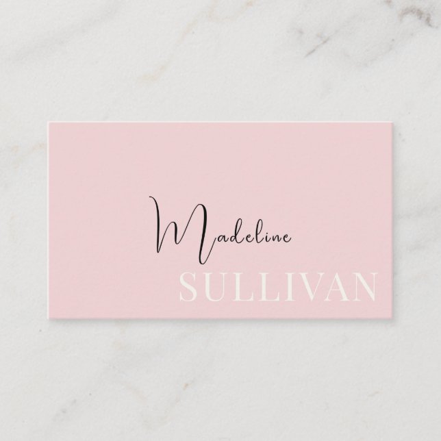 Tarjeta De Visita Guión rosa pálido (Anverso)