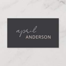 Tarjeta De Visita Guión rosa Rubor negro simple y minimo moderno