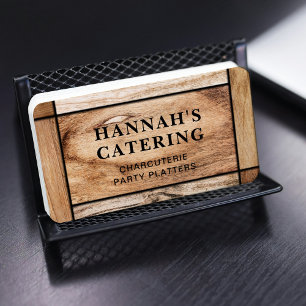 Tarjeta De Visita Guión rústico simple de cartón de madera