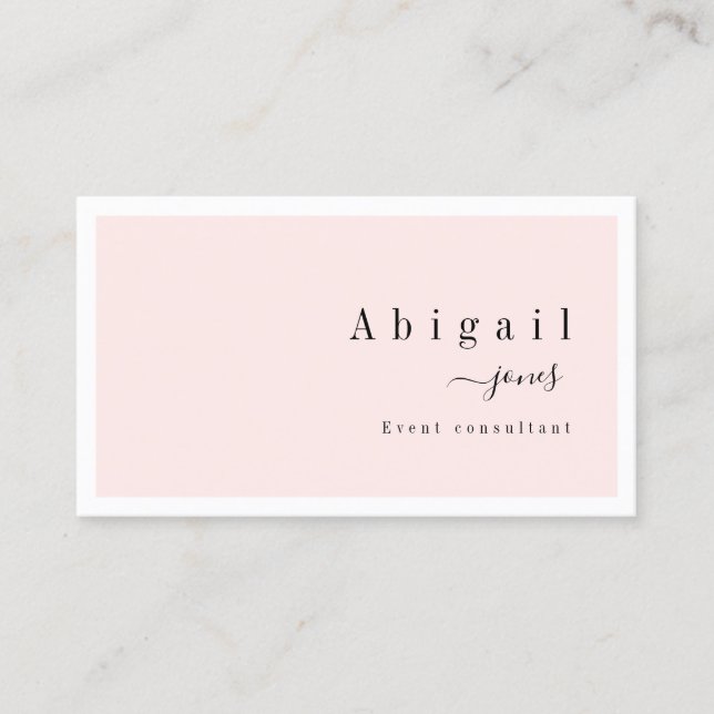 Tarjeta De Visita Guión simple rosa profesional de lujo moderno (Anverso)